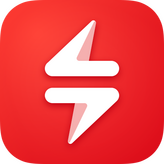 Dash Calc app icon consisting of a red background and a composite of an equals sign and lightning bolt.